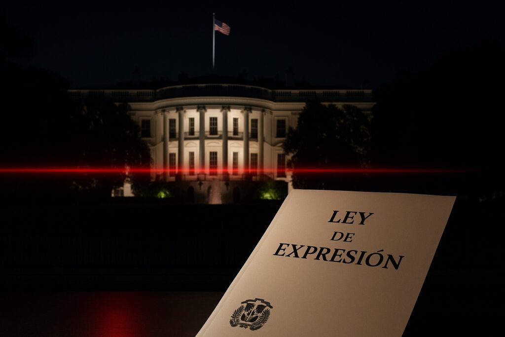 Documento ley frente a edificio iluminado nocturno