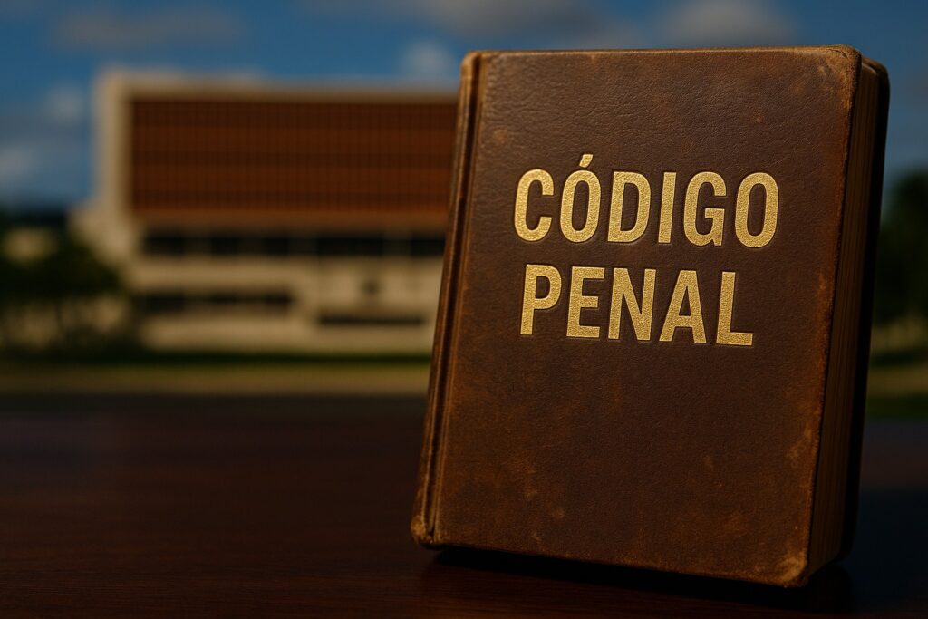 Libro Código Penal en escritorio.