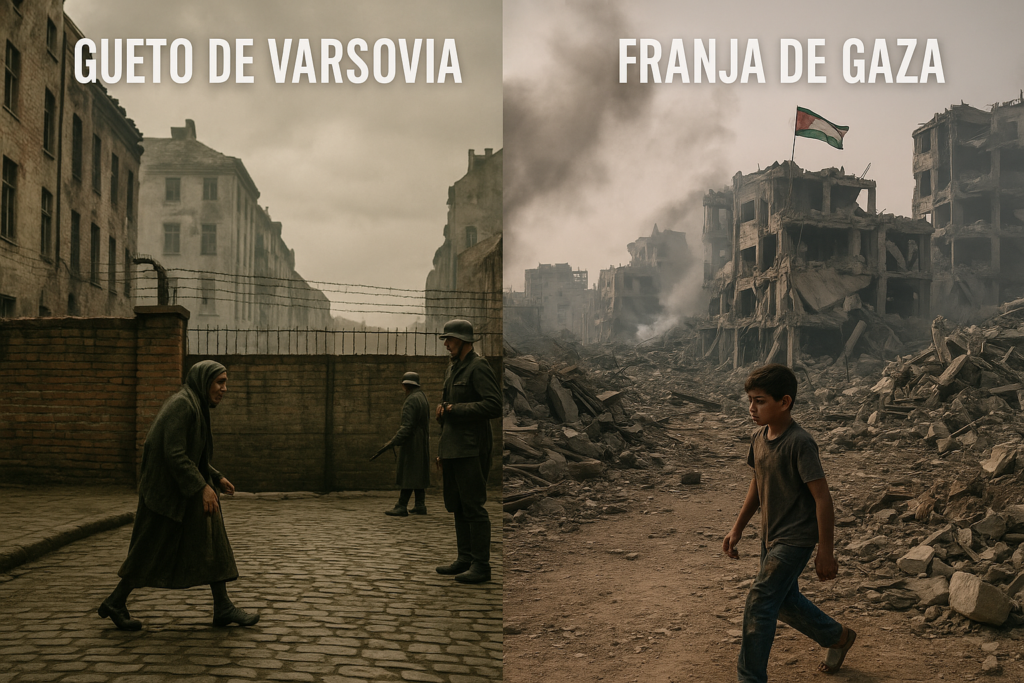 Comparación visual: Gueto de Varsovia y Gaza.