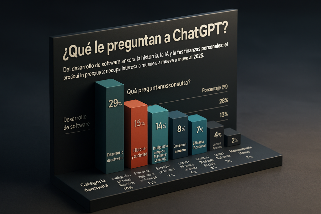 Gráfico de consultas populares a ChatGPT.