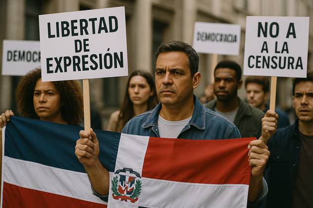 Manifestación por la libertad de expresión y democracia.