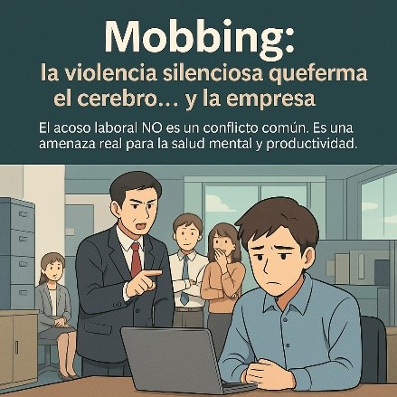 Ilustración sobre el impacto del mobbing laboral.