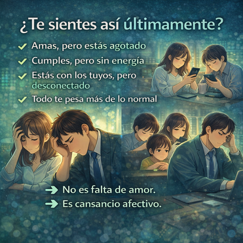 Sufres cansancio afectivo y te sientes agotado.