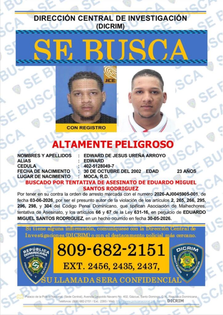 Cartel de búsqueda de persona en República Dominicana.
